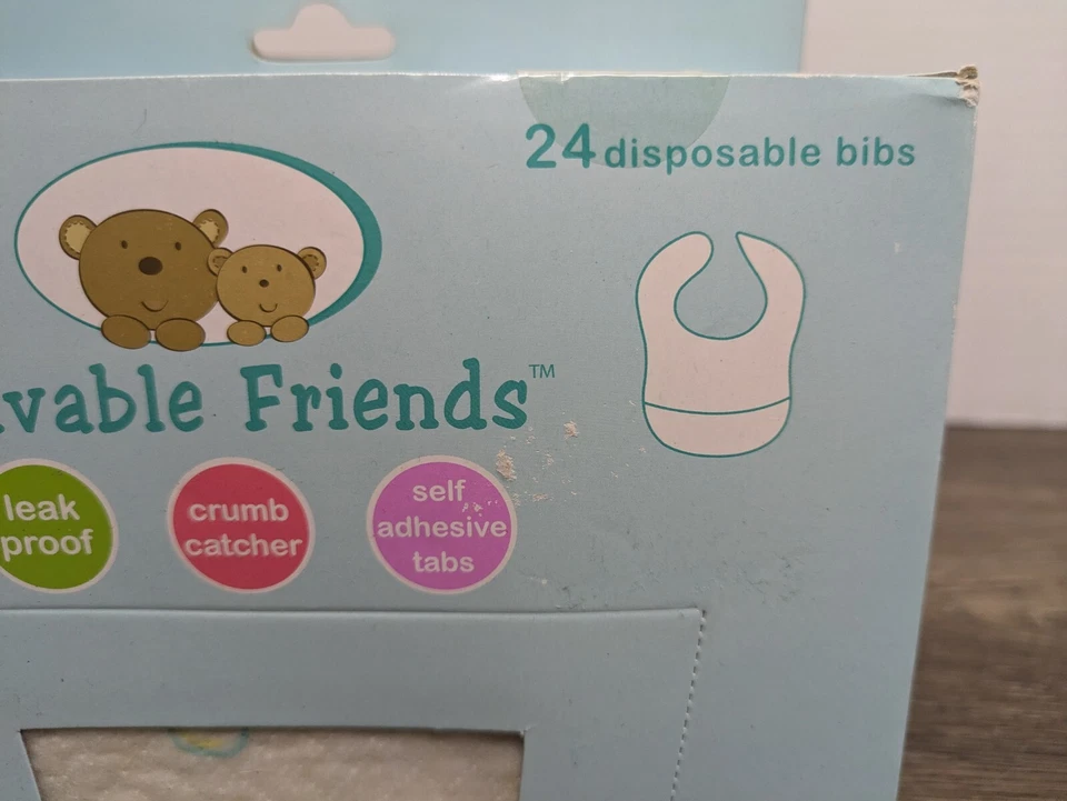 Baberos Desechables Luvable Friends con Bolsillos Paquete de 24 02057 Acolchados - NUEVO NOS Foto 3 de 4