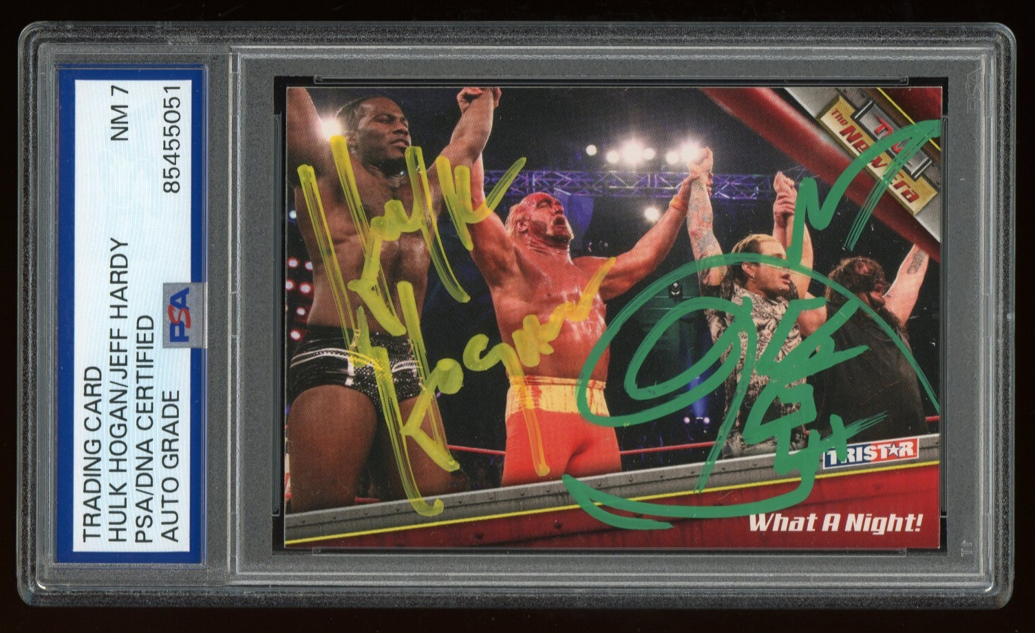 Hulk Hogan + Jeff Hardy PSA/DNA Auto 2010 Tristar Signed Card Artistic Signature