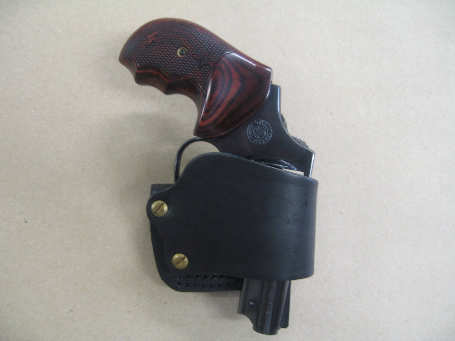 Taurus 85, Rossi, Charter Arms Small Revolver Leather Belt Slide Holster Black