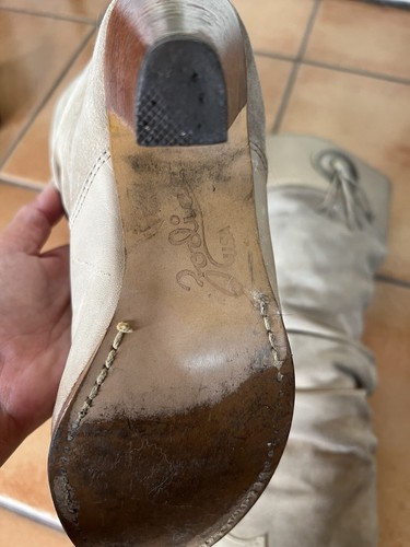 Vintage 70’s Zodiac Suede Western Slouch Boots Heeled Cottage Cowboy Cowgirl 8.5 - Picture 7 of 11