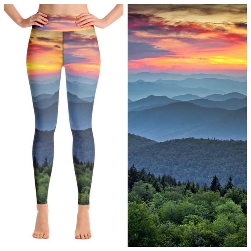 Smoky Mountains Cozy Soft Stretchy Leggings for Women