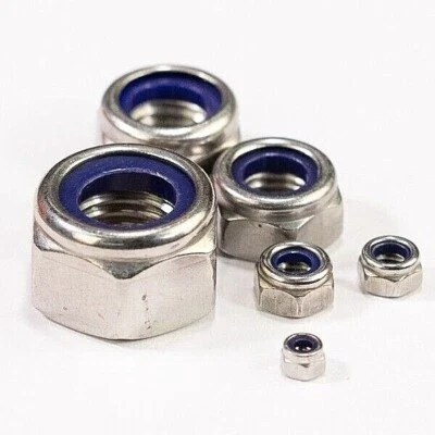 HYFIVE NYLOC NYLON INSERT LOCKING NUTS M3,4,5,6,8,10,12 A4 MARINE GRADE STAINLESS STEEL