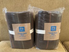POTTERY BARN TEEN Set of 2 FAVORITE FLEECE STANDARD SHAMS BROWN NEW w/tags