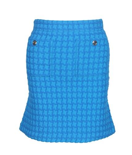 Sandro Paris Women's Skirt Size 34 FR / XS Knit Check Wool Blend SFPJU00806 - Picture 3 of 10