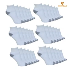Best 6-12 Pairs Men's White Work Sports Athletic Crew & Quater Socks Cotton Size