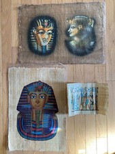 Egyptian Papyrus Paintings (3) from Egypt Hand Painted