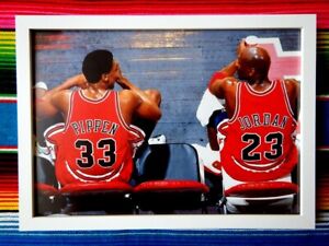 ✺Framed✺ MICHAEL JORDAN Chicago Bulls NBA Poster 45cm x 32cm x 3cm