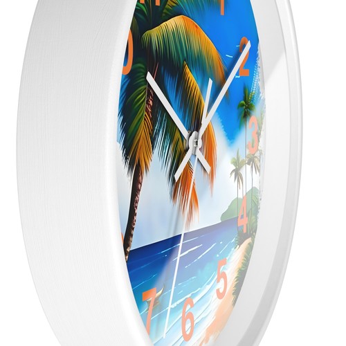 Tropical Palm Tree Wall Clock - Beach Decor, Vacation Vibe, Summer Home, Gift - Picture 15 of 19