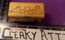 TEDDY BEARS TUMBLING SITTING RUBBER STAMP ALL NIGHT MEDIA CREAKYATTIC