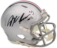 SALE! Jaxon Smith-Njigba Auto Ohio State Buckeyes Silver Speed Mini Helmet BAS
