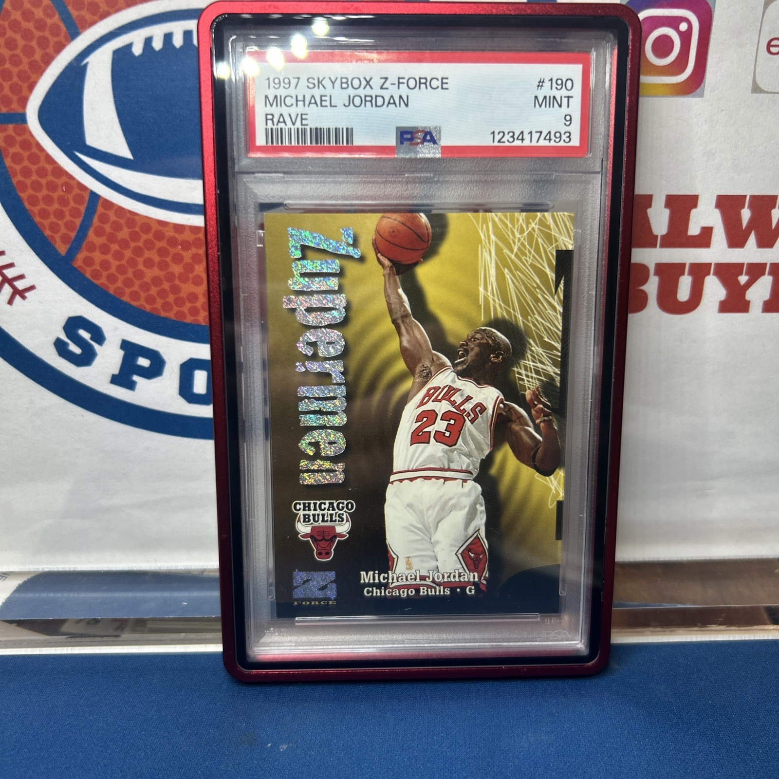 1997 Skybox Z-Force Michael Jordan Rave Zupermen PSA 9 /399 Fresh Label Low Pop
