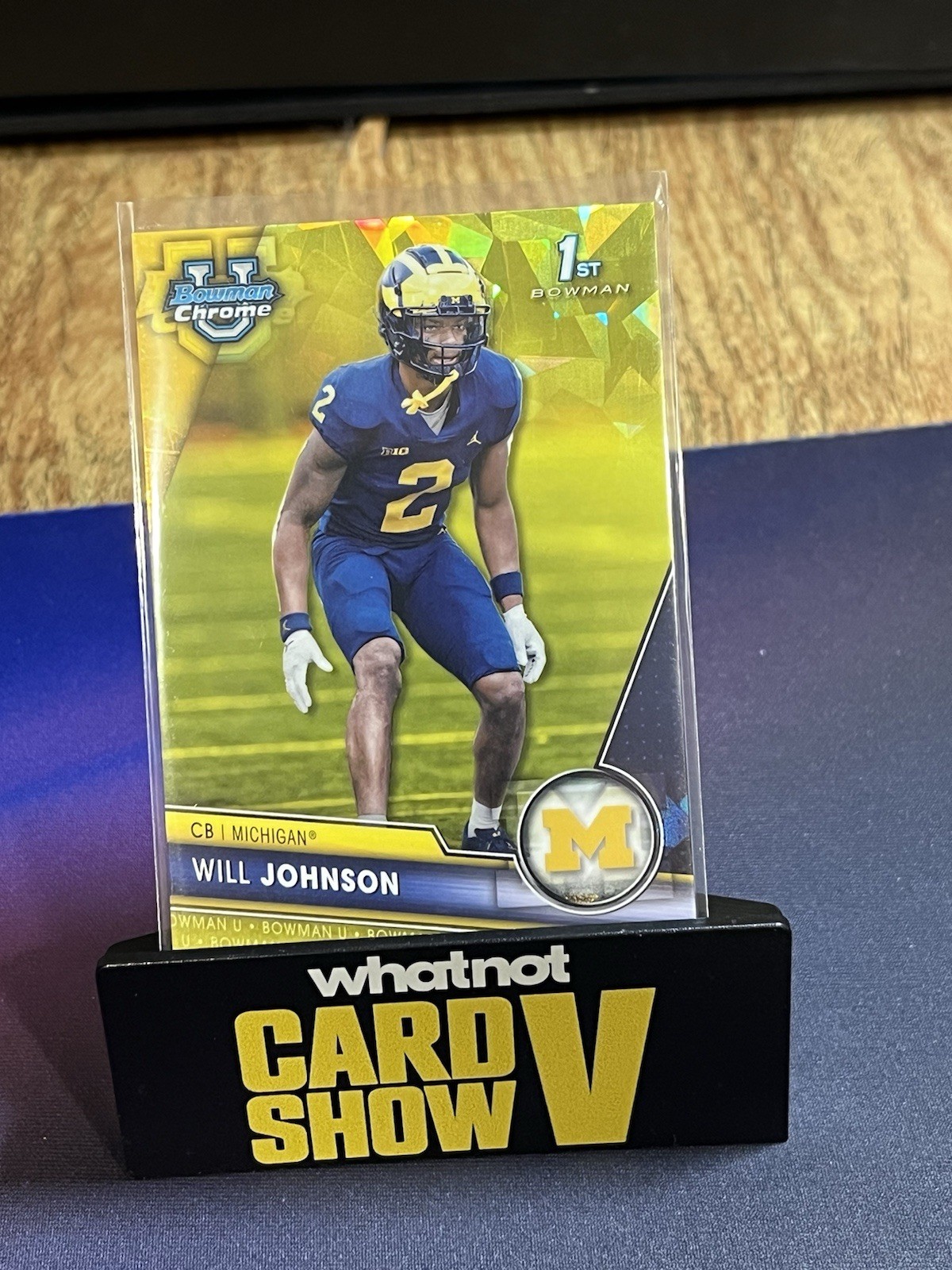 2023 1st Bowman U University Chrome Sapphire Yellow #/75 Will Johnson #157