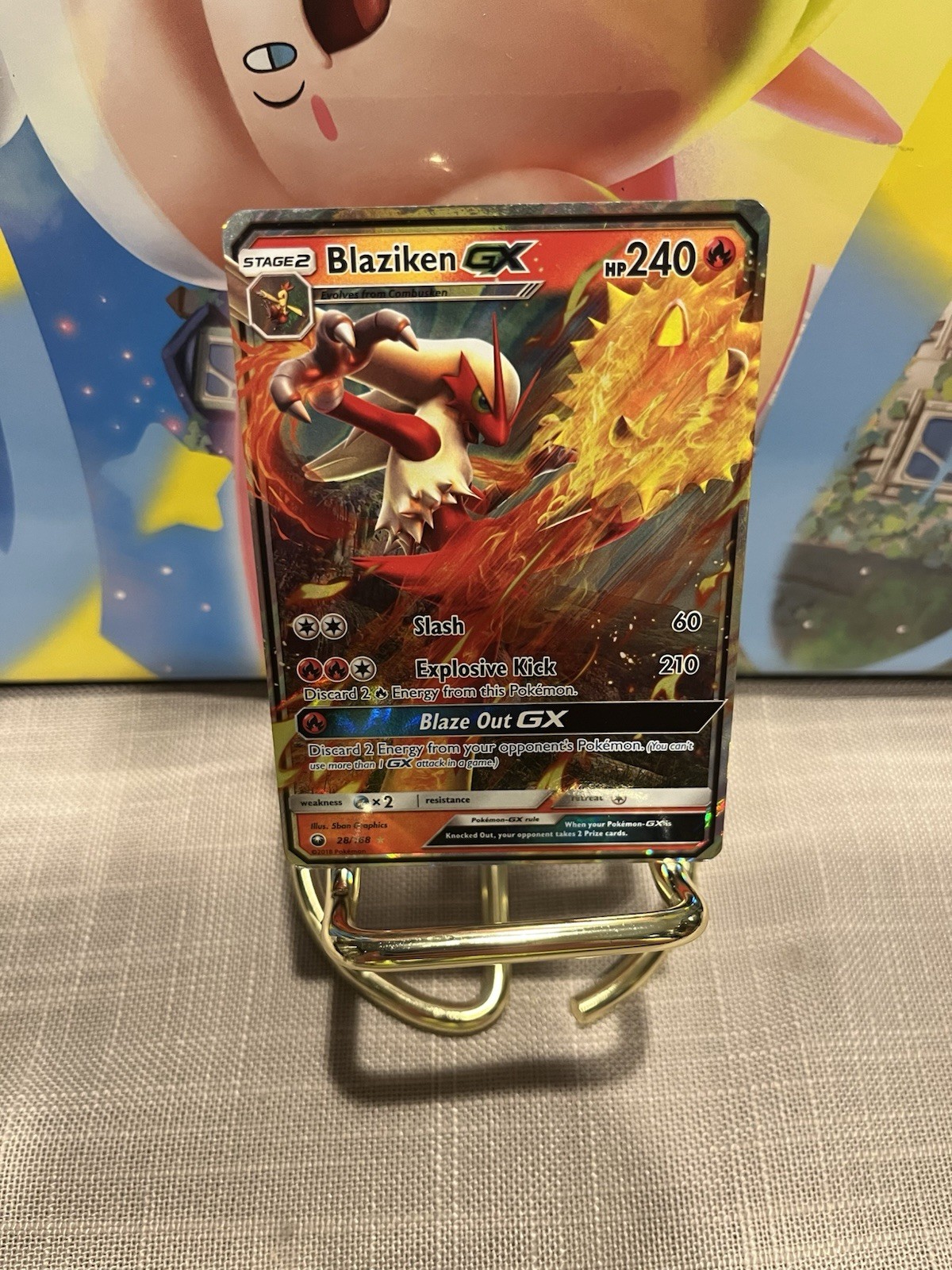 Blaziken GX 28/168 Ultra Rare Sun & Moon: Celestial Storm Moderately Played