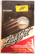 1991 Leaf Baseball Series 1 Factory Sealed Wax Box (36 Packs) Gold Leaf Rookie