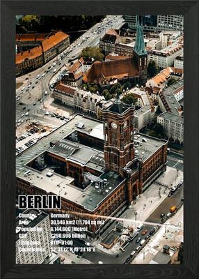 Berlin Stadtbild Luftbild gerahmt Wandbild Poster Leinwanddruck Bild