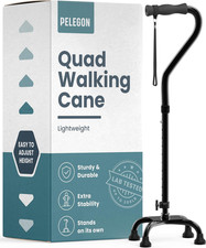 Quad Cane 300 Lb - Adjustable Walking Cane with a Large 4 Pronged Base for Ext
