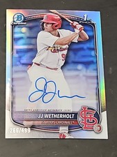 2025 Bowman Chrome JJ Wetherholt Refractor 1st Prospect Auto /499 Cardinals RC
