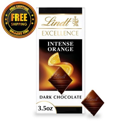 Lindt Excellence Intense Orange Dark Chocolate Bar   3.5 oz