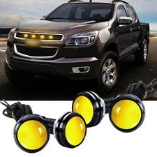 4pcs LED Amber Grille Lights Kit Universal For  Truck SUV SVT Raptor Style