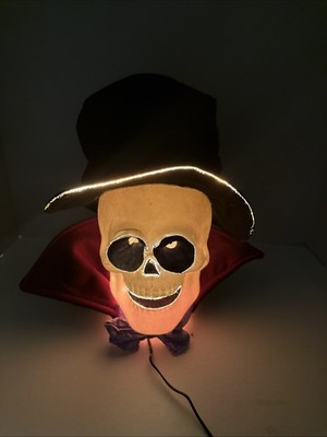 Fiber Optic Skull Skeleton Halloween Decoration Prop Color Changing Fiber Optics