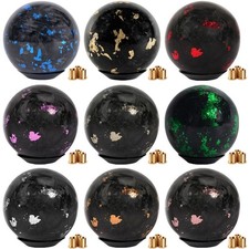 Universal Forged Carbon Fiber Ball Gear Shifter Round Shift Knob W 3 Adapters