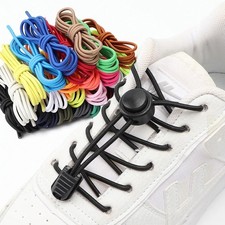 No Tie Elastic Shoelaces Lock Laces Shoe Strings Sports w/ Locking Toggle