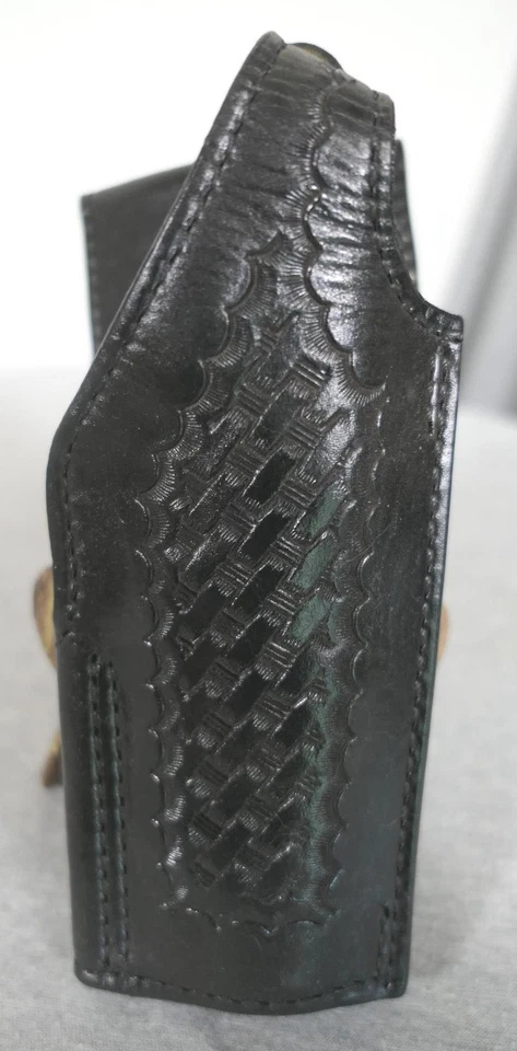 Safariland RH Colt C 25 45 B87 Basketweave Leather Tactical Holster w Paddle - Image 2 of 4