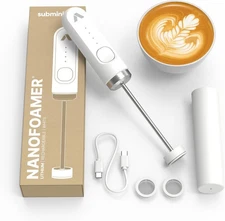 Subminimal NanoFoamer Lithium White Milk Frother Cappuccinatore NF-03-LI-WH