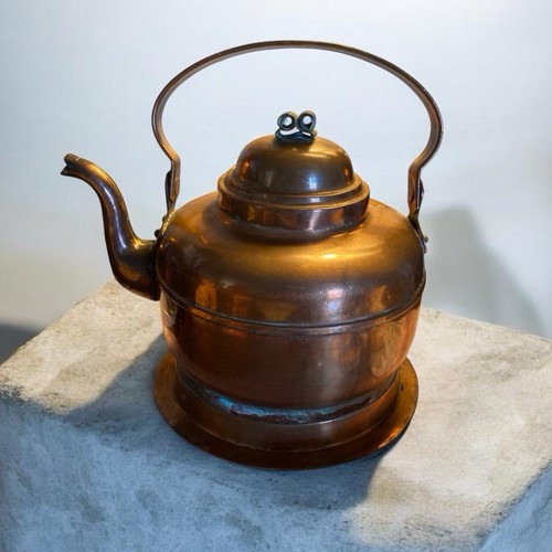 Antique Kettle “Saw Boras 2L” In Copper Country Chic Kitchen Swedish 1900-1920