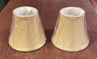 Brand New Pair of Empire Lamp Shades, Cream, Candle-clip, in original packaging