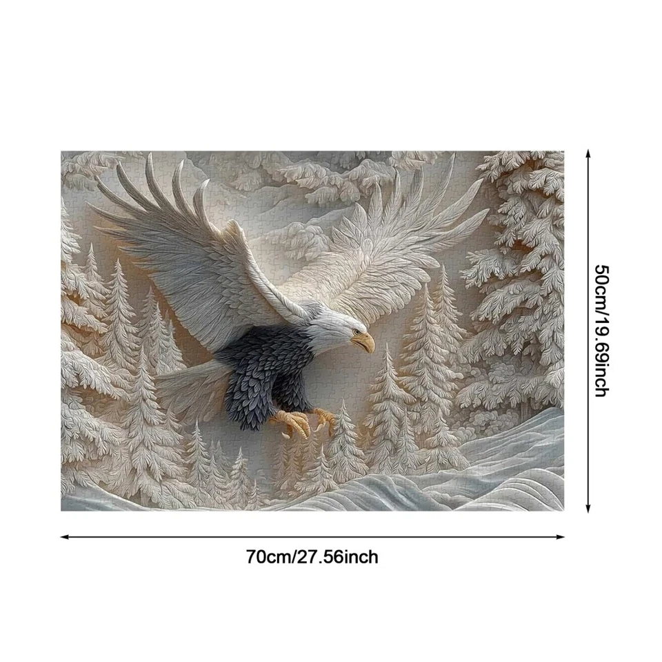 1000 Pieces Nature Challenging Eagle Art Jigsaw Puzzles Hard Aesthetic Difficult - image 3 of 4