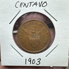 1903 PHILIPPINES ONE CENTAVO REALLY NICE OLD COIN!