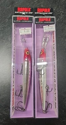 2X RAPALA DHJ-12 PRCL PURPLE CLOWN 4.75'' 1/2oz Down Deep Husky Jerk 8'-19'