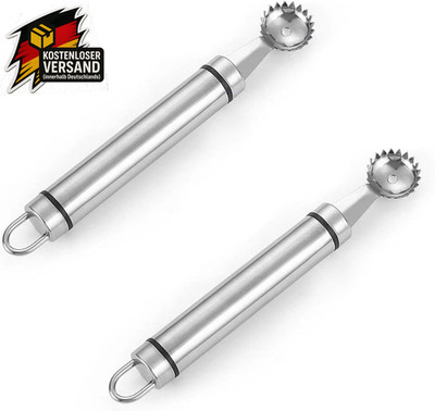 Erdbeer-Entkerner Set Edelstahl für Obst und Gemüse, multifunctional, 2 Stück