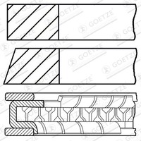 08-436900-00 Goetze Engine Kolbenringsatz FüR Seat,Skoda,Skoda (Svw),Vw,Vw (Svw)