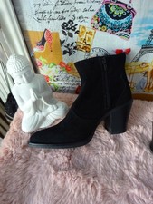 Esprit Stiefelette Cowboy Western Ankle Boots Gr. EU 40 Leder Schwarz w.NEU