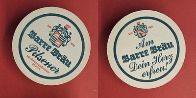 Barre Bräu mit Gebirgsquellwasser gebraut Brauerei Bierdeckel Bier