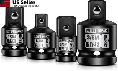 MTO 4-Piece Impact Socket Adapter and Reducer Set, 1/4'' & 3/8'' & 1/2''...