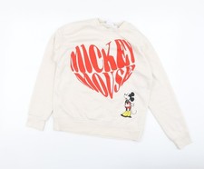 Womens UK Size 2XS Primark Beige Pullover Sweatshirt