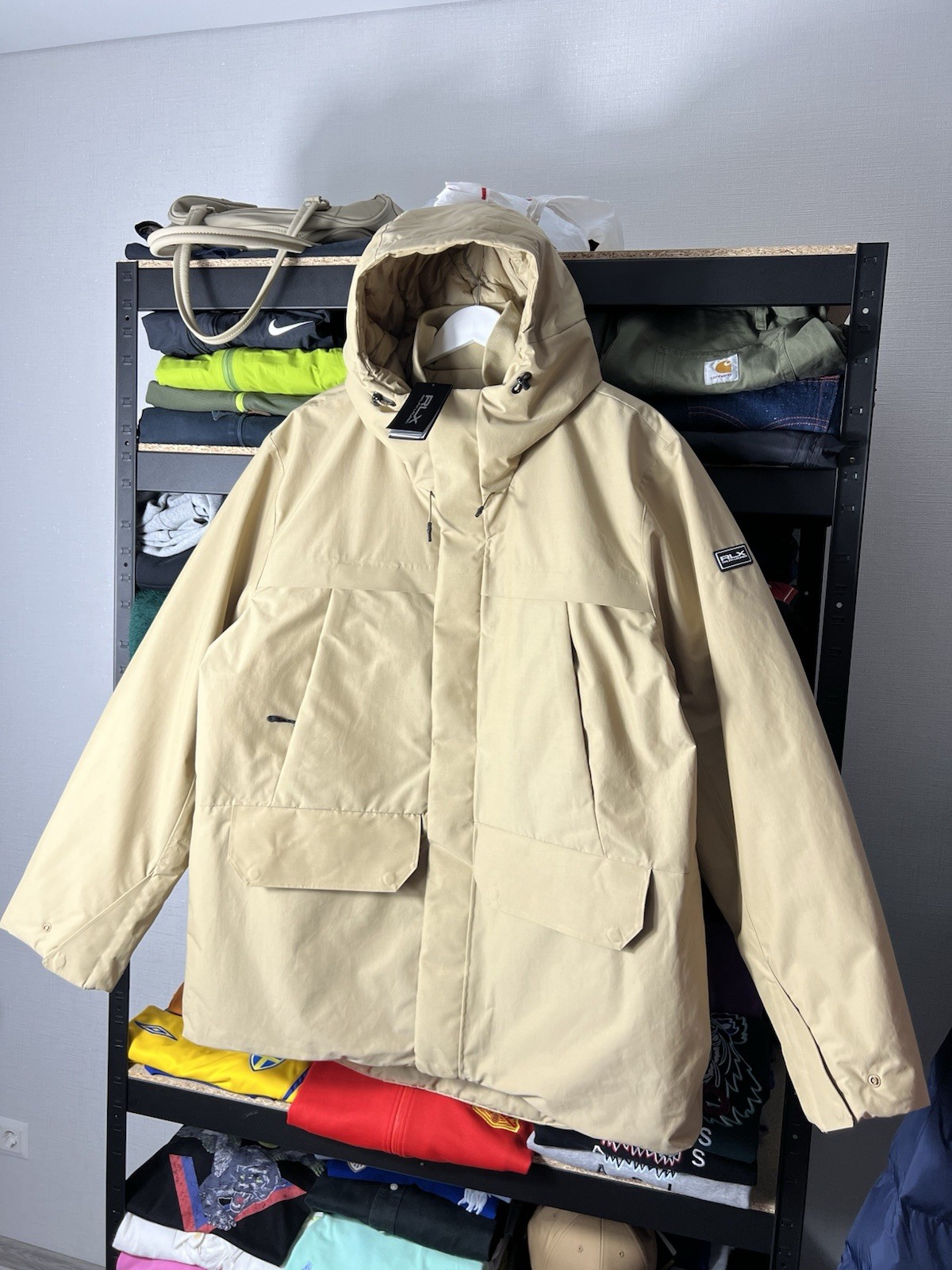 🧥 NWT RLX Ralph Lauren Water-Repellent Faille Hooded Jacket Size XXL