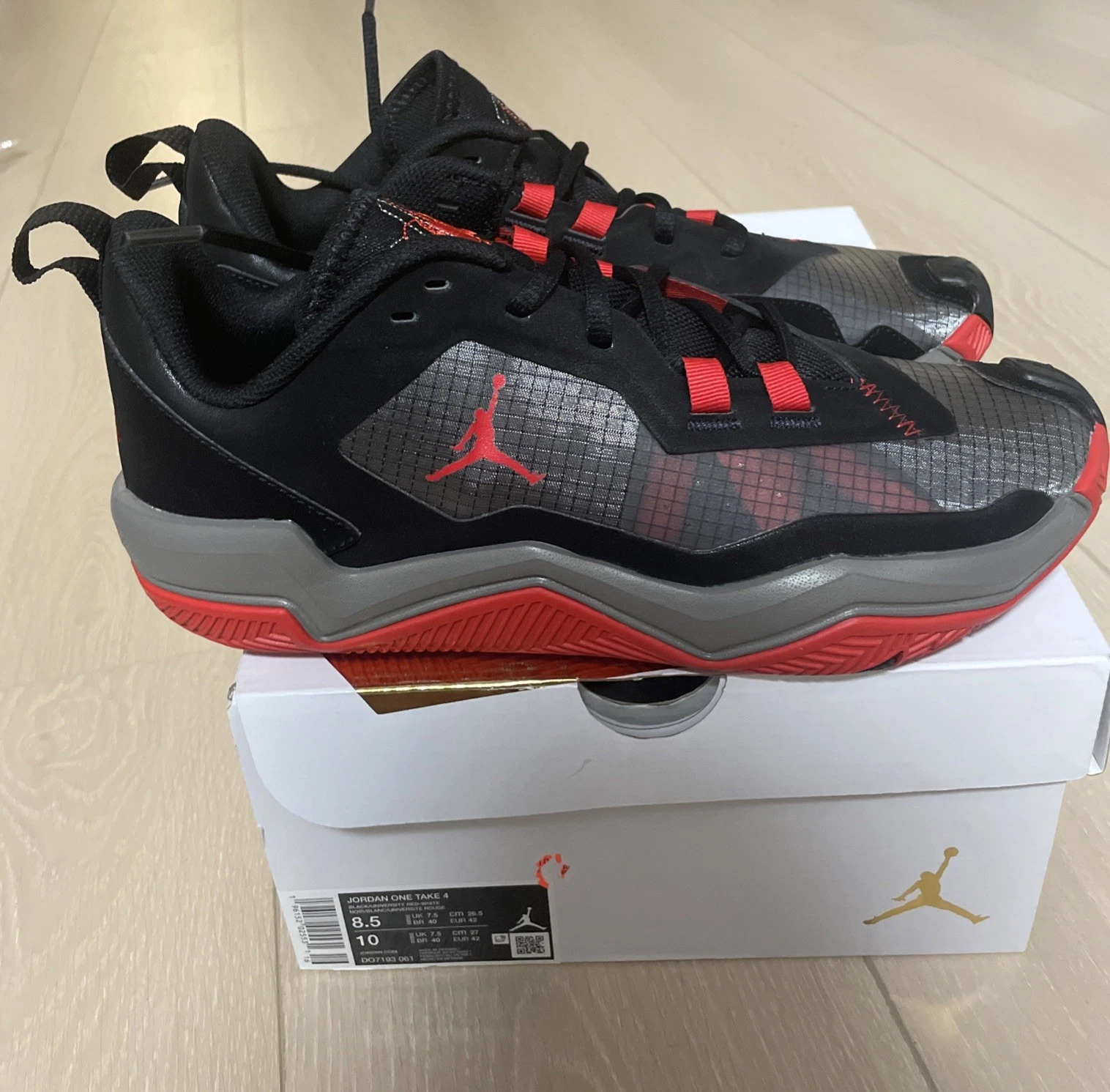 Scarpe da basket Nike Air Jordan One Take 4 nere rosse bianche DO7193 061 uomo 8 5