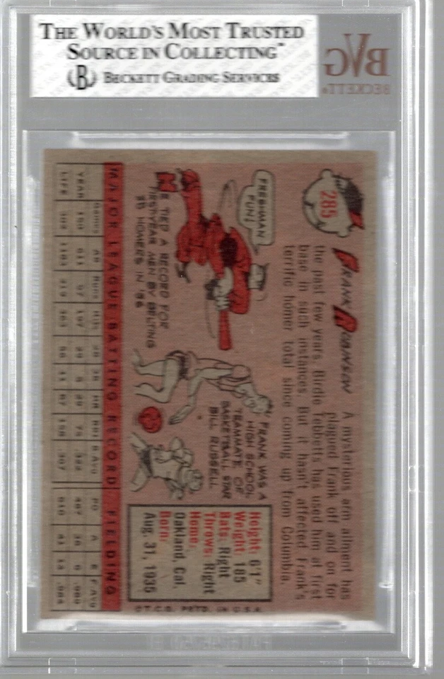 Frank Robinson 1959 Topps No435 PSA 7 почти как новая - Изображение 2 из 2