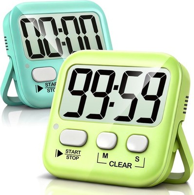 Antonki 2-Pack Digital Timer,Magnetic Countdown Kitchen Timer-Batteries Included