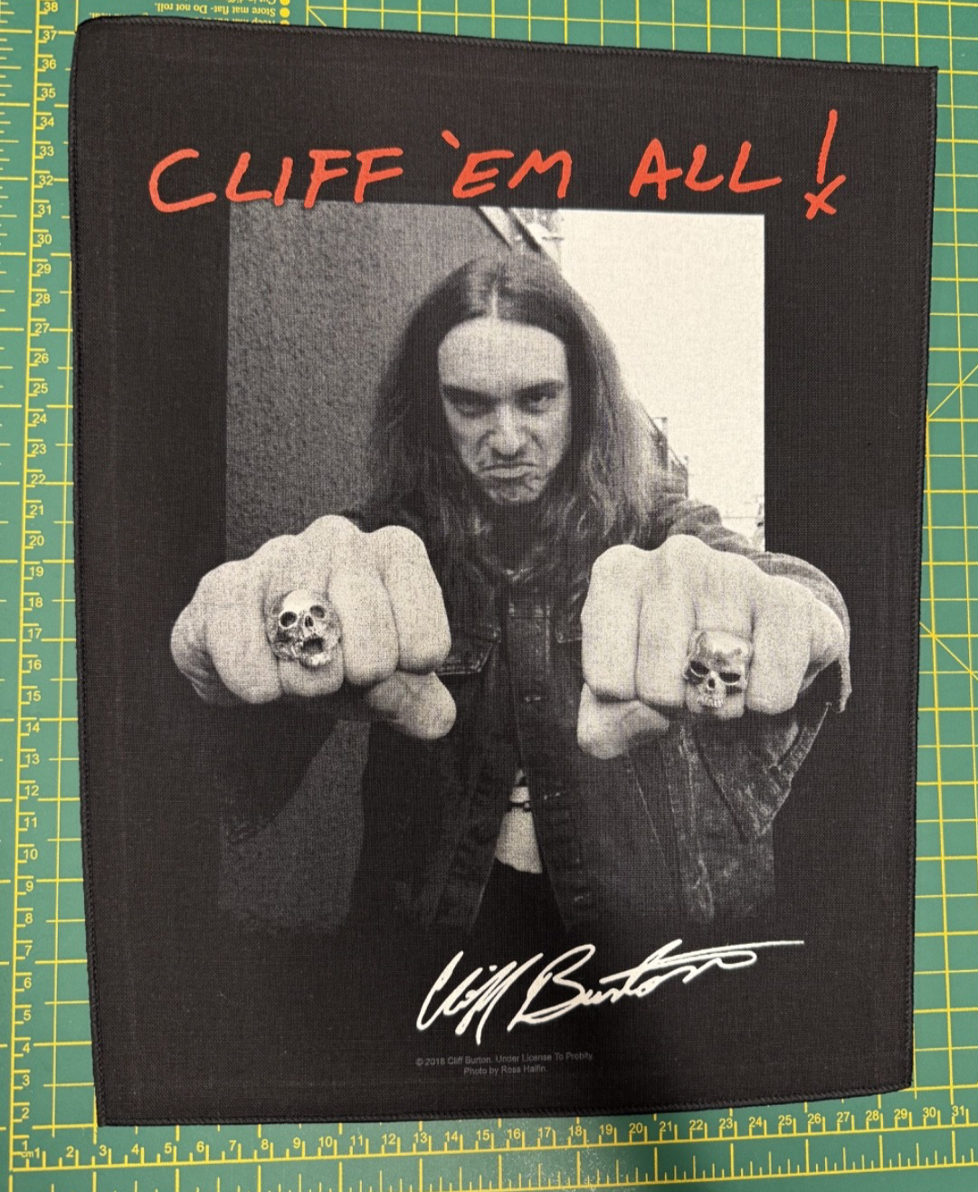 Metallica Cliff Em All Large Size Sew On Back Patch Cliff Burton Official Item