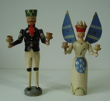 Antikes Paar Engel & Bergmann Erzgebirge Brotteig