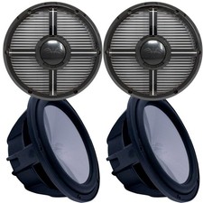 Two Wet Sounds Revo 12" Subs Black Subs and Black Closed Face XW Grills 4 Ohm