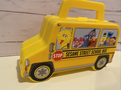 6.25" L Sesame Street School Bus Carrying Case Storage For PVCs Small Toys - Picture 2 of 8
