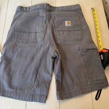 Carhartt Men's Relaxed Fit Cotton Blend Work Shorts Gray Size 31 Durable Cargo