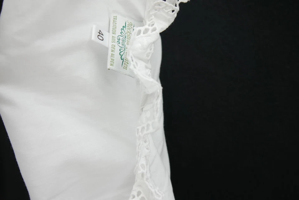 Gr.40 Dirndlbluse weiß Bluse für Dirndl Nockstein Baumwollmischung Spitze B11285 - Bild 4 von 4
