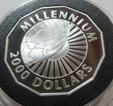 Guyana 2000 Silver $2000 Millennium Gem Proof, Very Rare Coin
